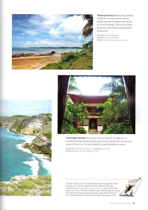 Foto Tanjung Lesung di Majalah Jalan-Jalan Edisi September 2012